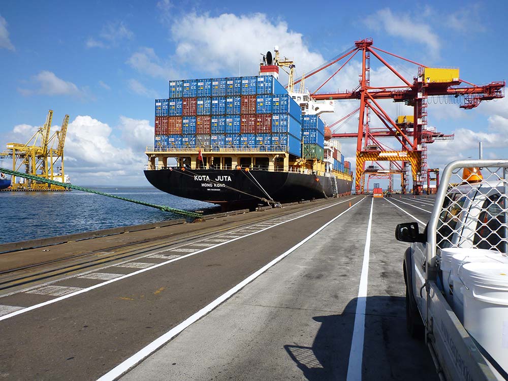 shipping port line markings near Port kembla, NSW