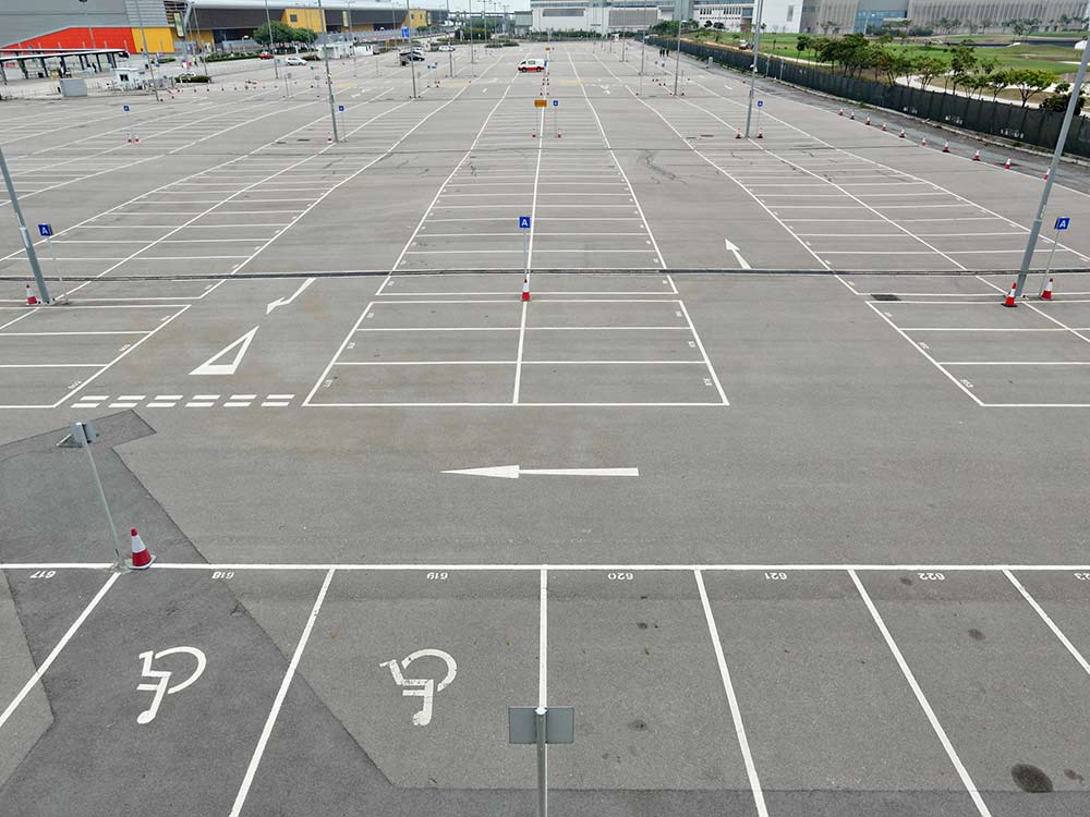 Train station car park line marking