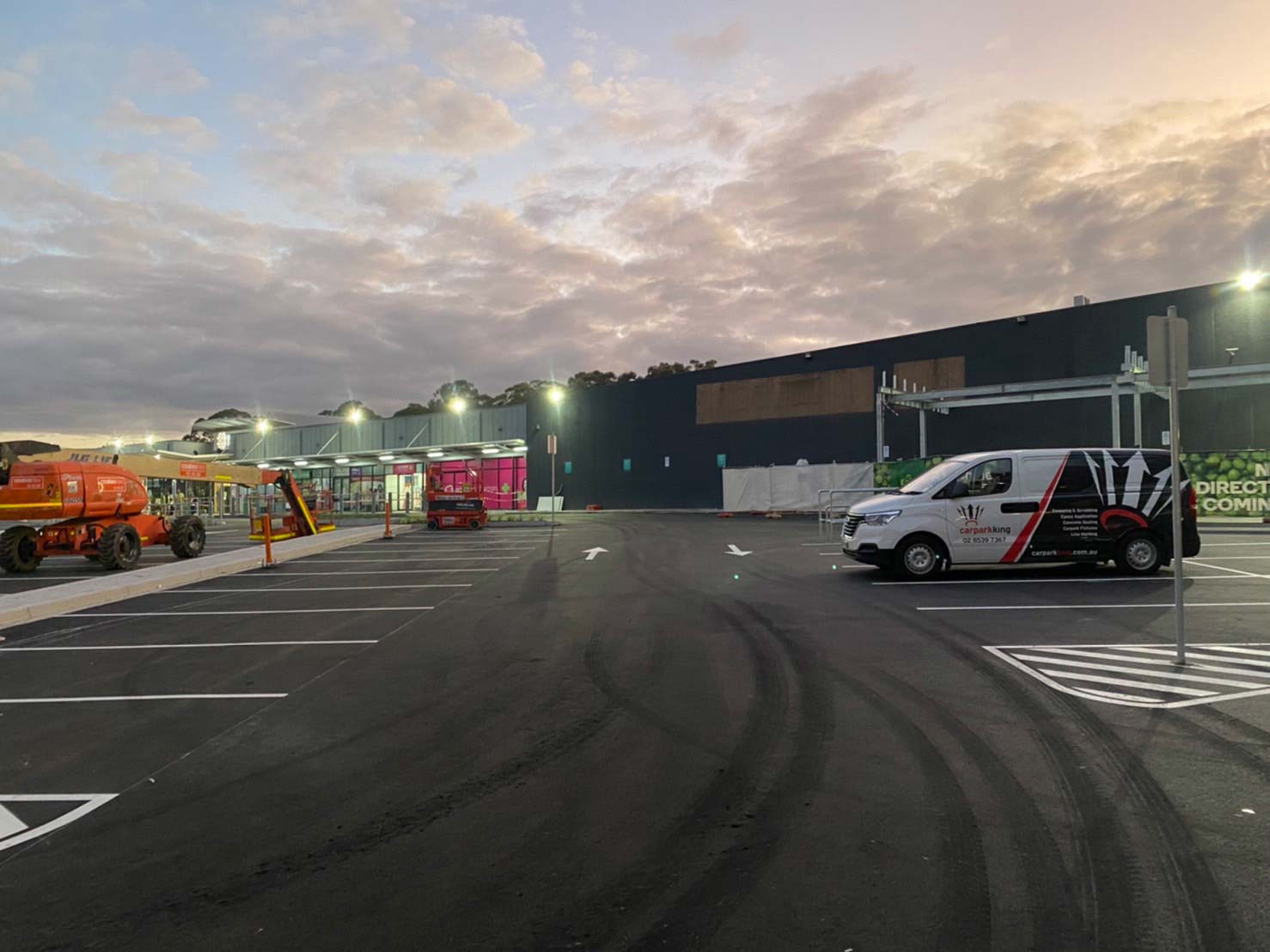 Line Marking at a shopping complex